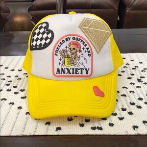 Yellow Trucker Hat with Fun Patches